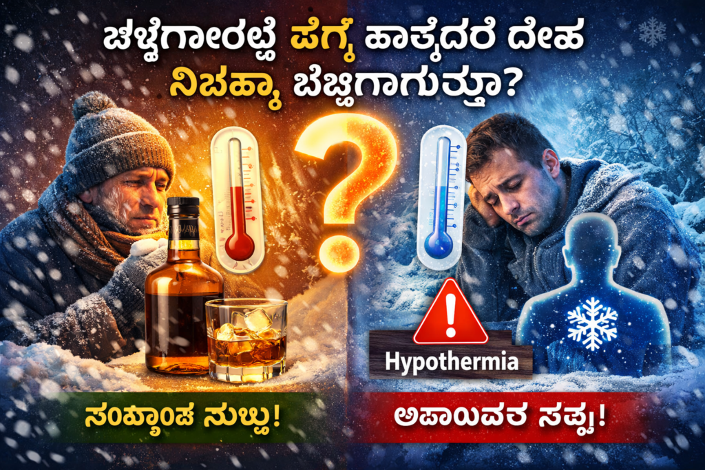 ಚಳಿಗಾಲದಲ್ಲಿ ಪೆಗ್ ಹಾಕಿದರೆ ದೇಹ ನಿಜಕ್ಕೂ ಬೆಚ್ಚಗಾಗುತ್ತಾ?